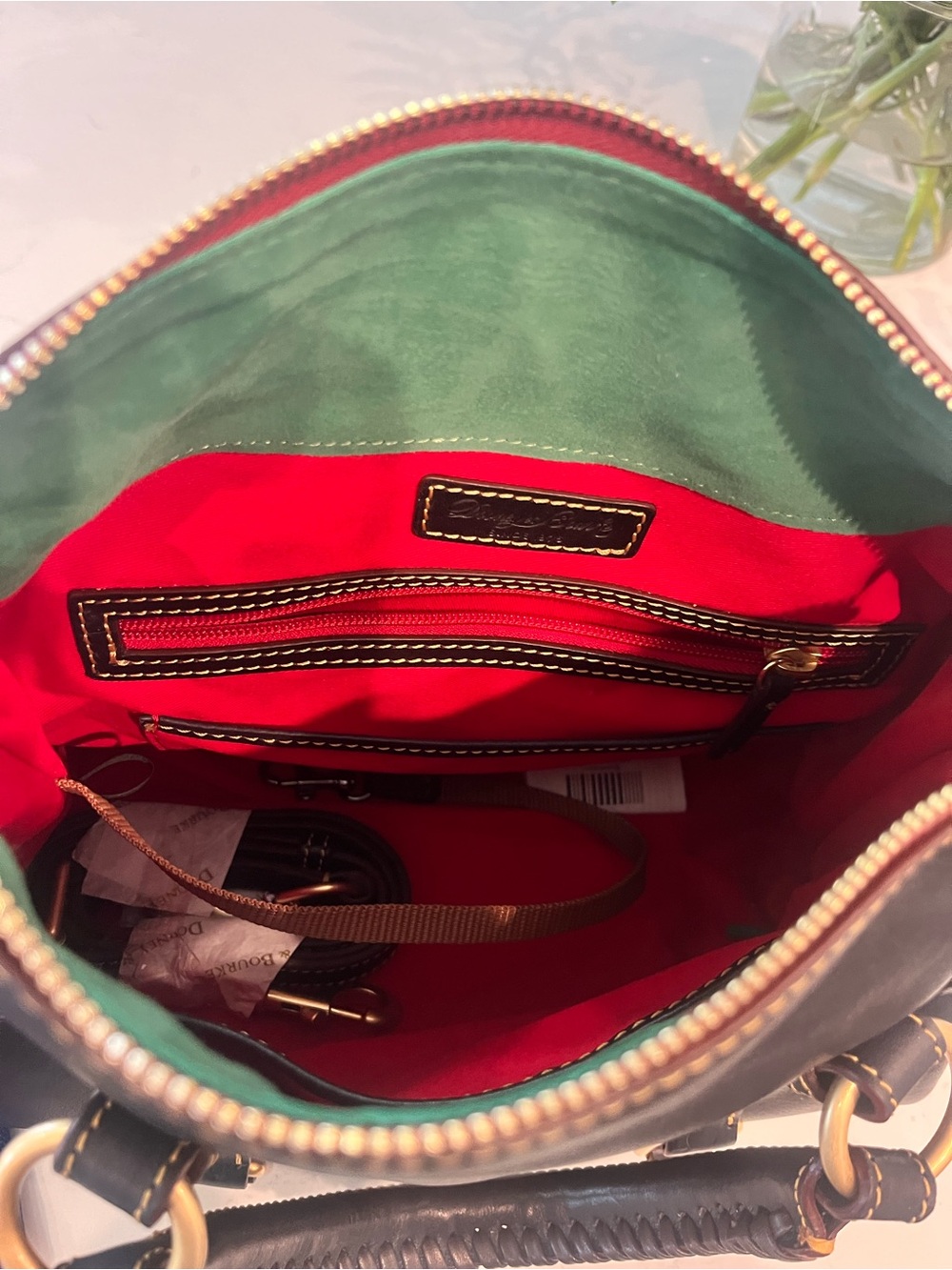 Dooney & Bourke navy Florentine Leather Satchel never used NEVER USED (gift) - Picture 8 of 10